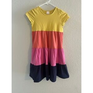 Hanna Andersson Girls Twirl Dress Short Sleeve Size 8 Multicolor